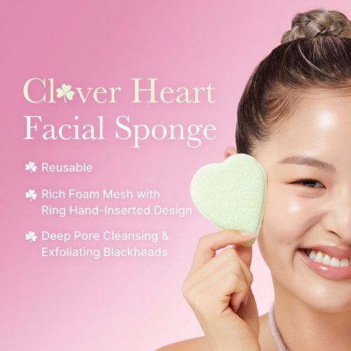 Gąbka do twarzy Clover Heart