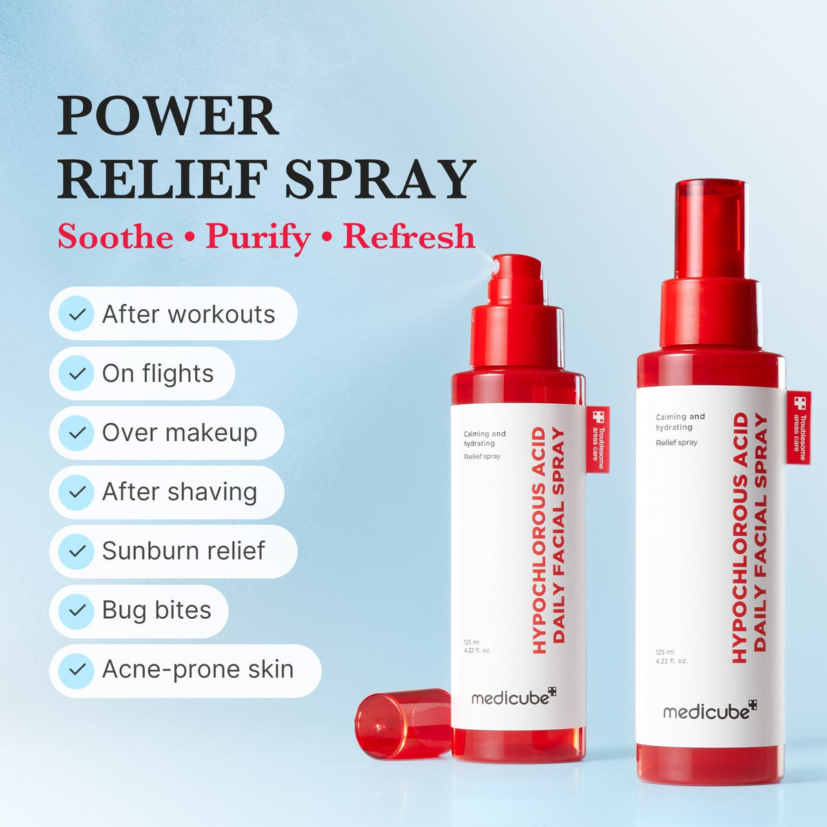 Mocny łagodzący spray z kwasem podchlorawym